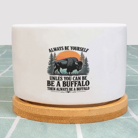 Always Be Yourself Be A Buffalo Under Sunset Plant Pots