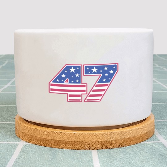 Number 47 in Stars and Stripes Plant Pots