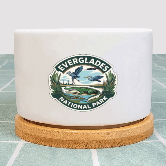 Everglades National Park Florida USA Logo Plant Pots