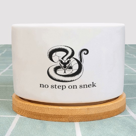no step on snek funny Plant Pots