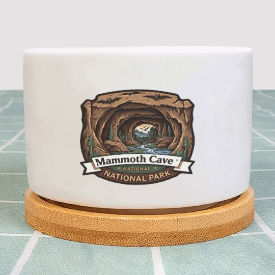 Mammoth Cave National Park Kentucky USA Logo Plant Pots