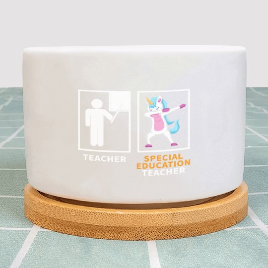 Special education teacher dabbing unicorn Plant Pots