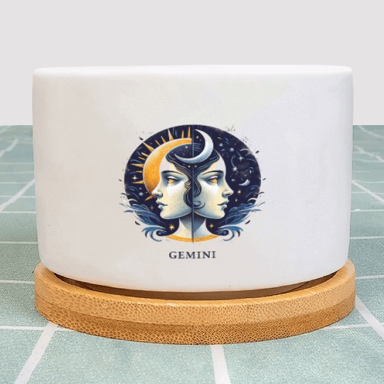 Zodiac Card Gemini Plant Pots