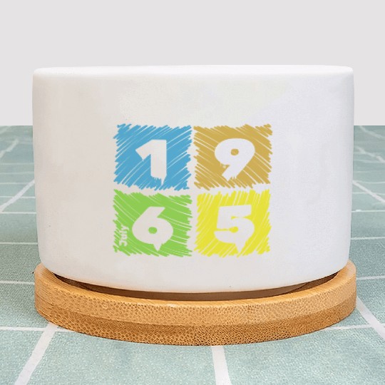 60th birthday Colorful Patches since 07/1965 Plant Pots