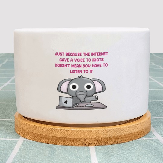 Elephant's critique of the internet Plant Pots