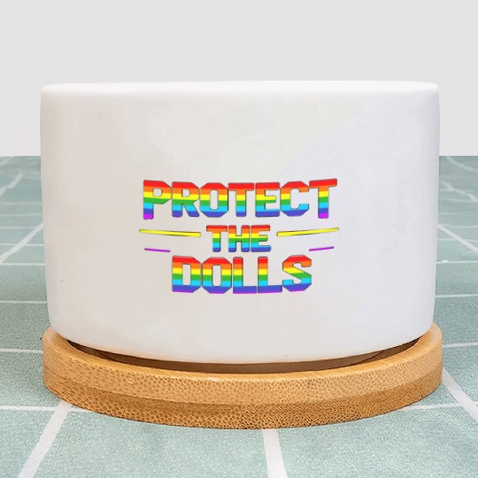 PROTECT THE DOLLS - Rainbow flag Plant Pots