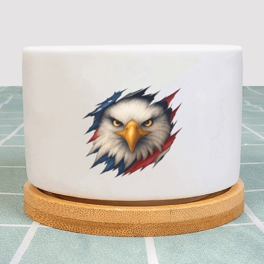 Fierce American Eagle Ripped Design Plant Pots