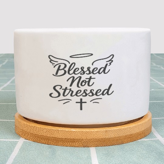 Blessed Not Stressed Plant Pots – Christian Faith Plant Pots