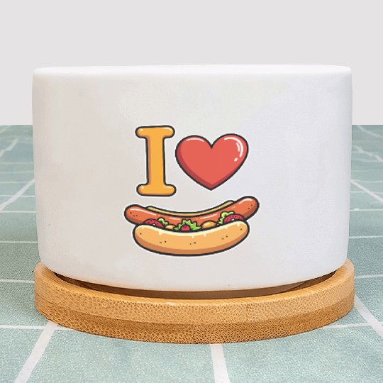 I Love Hotdogs - Fast Food Snack Fun Plant Pots