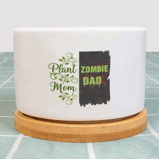 Plant Mom Zombie Dad Couple Design Plant Pots