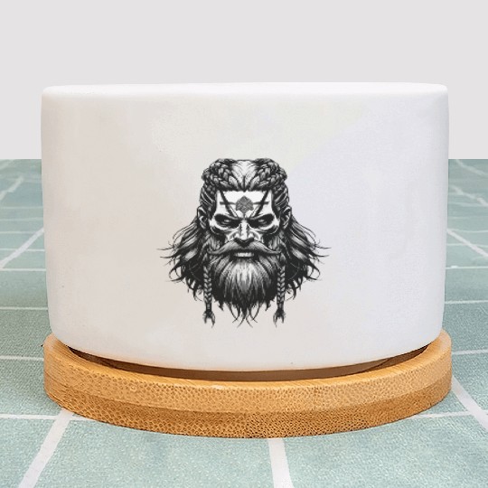 Viking Warrior Man Odin Thor Norman Walhalla Plant Pots