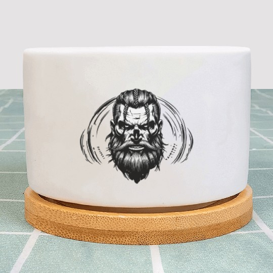 Viking Warrior Man Odin Thor Norman Walhalla Plant Pots