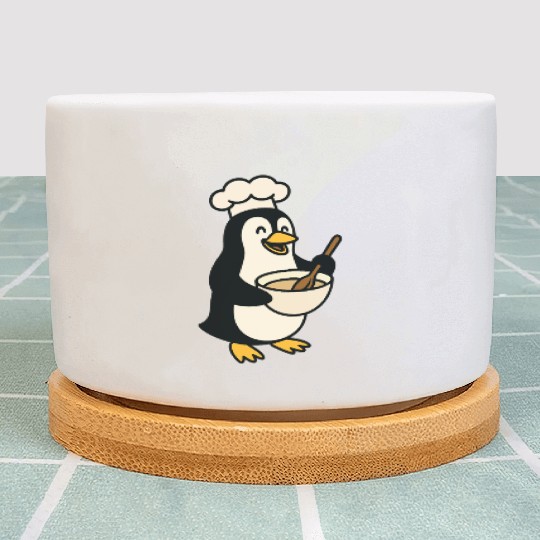Adorable Cooking Penguin Chef Plant Pots