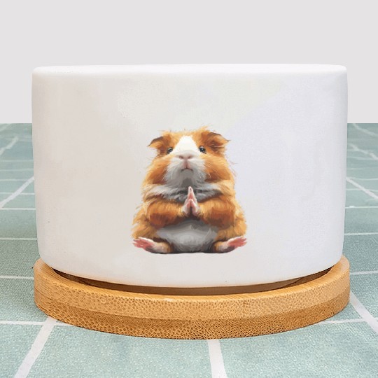 Peaceful Meditation Guinea Pig Zen Moment Pet Plant Pots