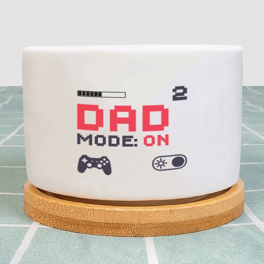 Dad Mode On Retro Gamer Dad Pixel Art Design Plant Pots