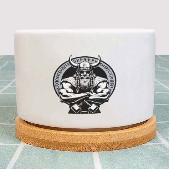 Viking Warrior Man Odin Thor Norman Walhalla Plant Pots