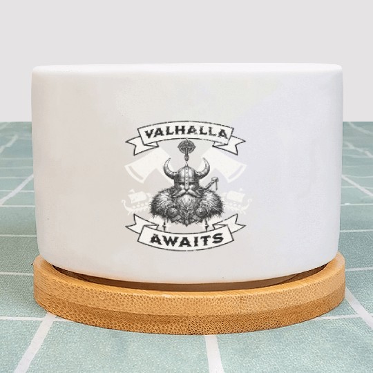 Valhalla Awaits - Viking Warrior Design Plant Pots