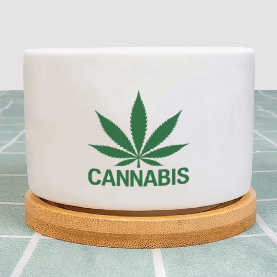 Cannabis Hemp Leaf Statement Green Look Plant Pots