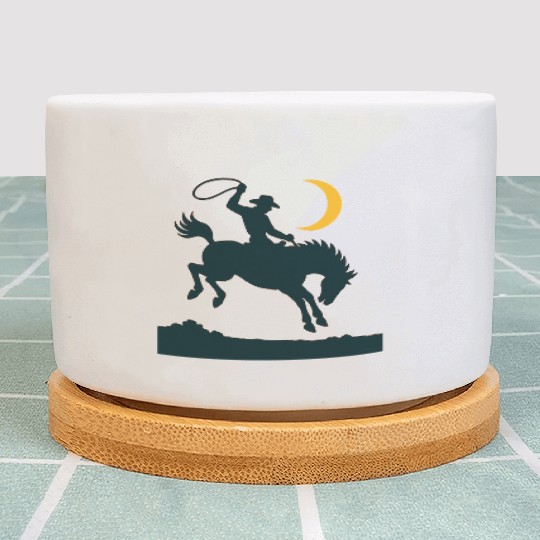 Wild West Night Cowboy Plant Pots