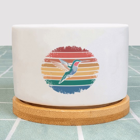 Retro Vintage Hummingbird Lover Nature Gifts Plant Pots