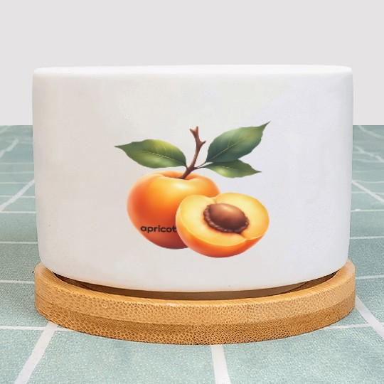 Apricot branch with green leaves Plant Pots