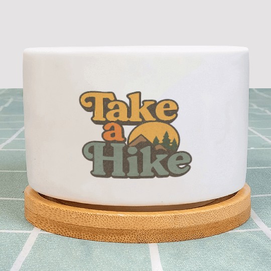 Take A Hike Retro Mountain Plant Pots