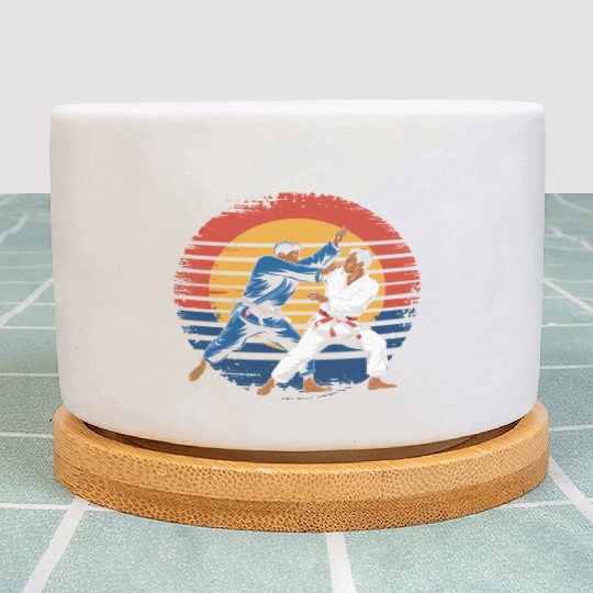 Retro Vintage Jiu Jitsu Martial Arts Grappling Plant Pots