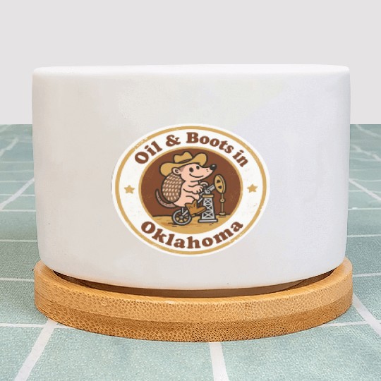 Oil Boots Oklahoma Vintage Artwork Plant Pots