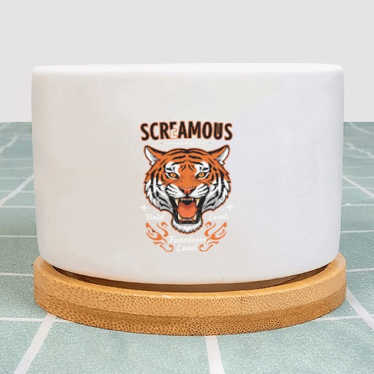 Bold, fearless, and loud tiger design Plant Pots