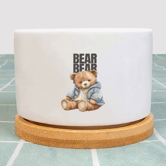 Black and Grey Fashion Logo Plant Pots