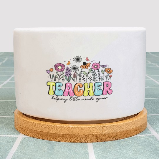Teacher Flower Floral Dalmatian Dots Plant Pots