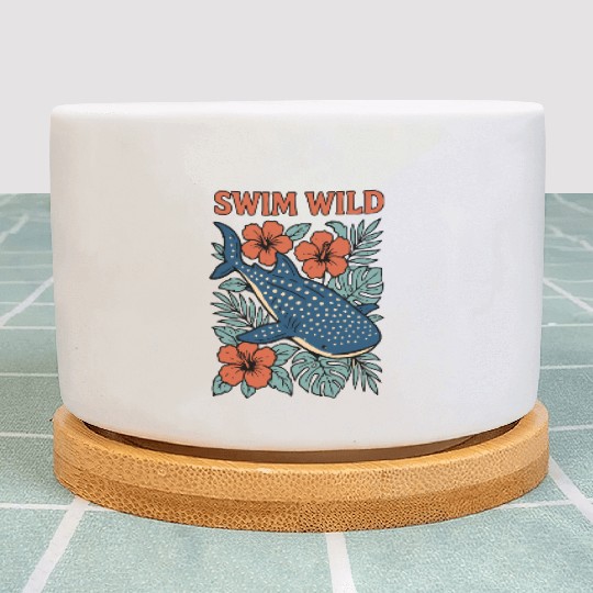 Swim Wild | Tropical Whale Shark Design Plant Pots