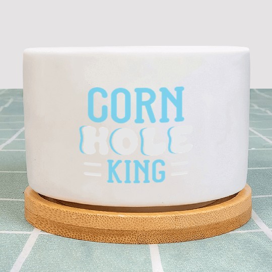 Cornhole King Distressed Badge Plant Pots