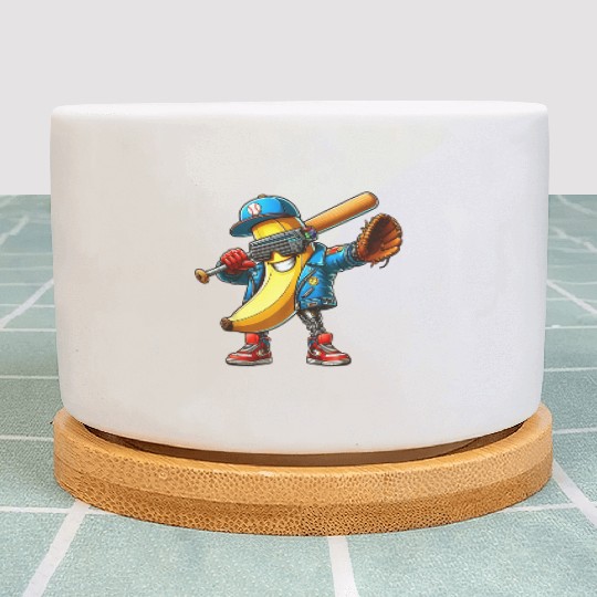 Banana Playing Fruit Lover Cute Banana Player Plant Pots