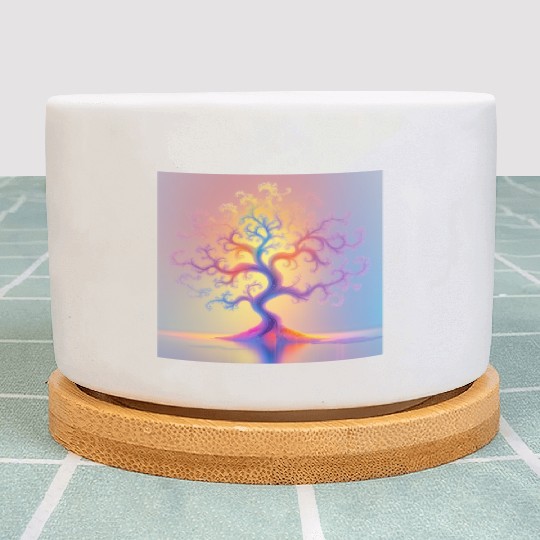 Psychedelic Tree of Light –Minimal Abstract Nature Plant Pots