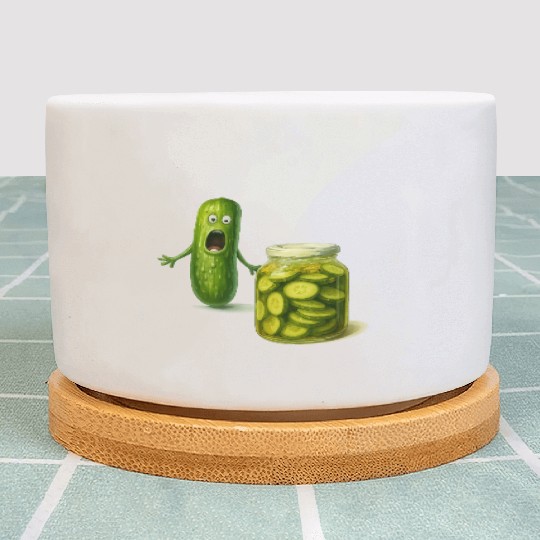 Funny Pickle Cartoon Cute Dill Pickle Jar Reaction Plant Pots