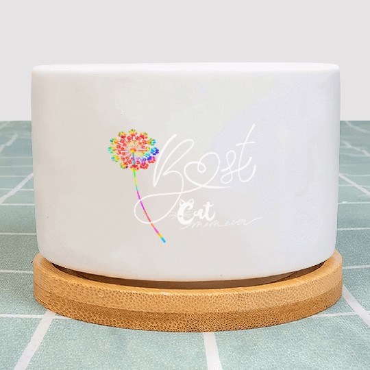 Best Cat Mom Ever Sunflower Mother's Day Cat Lover Plant Pots