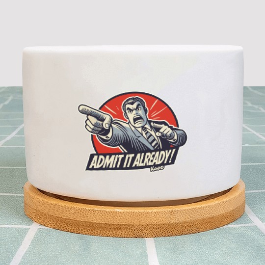 Admit It Already! – Angry Pointing Lawyer Guy Plant Pots