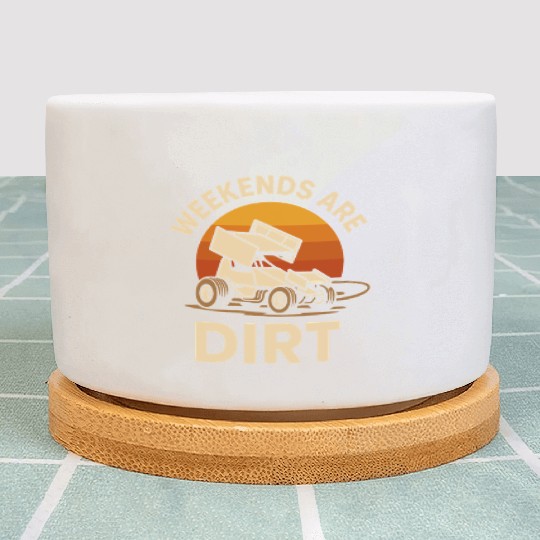 Sprint Car Racing Dirt Track Speed Oval Race Plant Pots