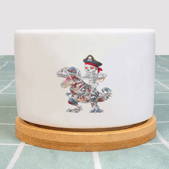 Halloween Mummy T rex Pirate Skeleton Trick Treat Plant Pots