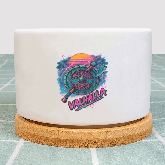 Viking Valhalla Norse Retro Vaporwave Plant Pots