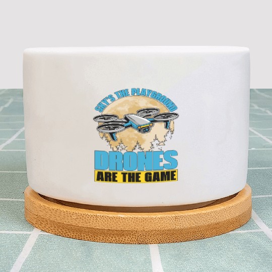 Drone Enthusiast Sky's The Playground Quadcopter Plant Pots