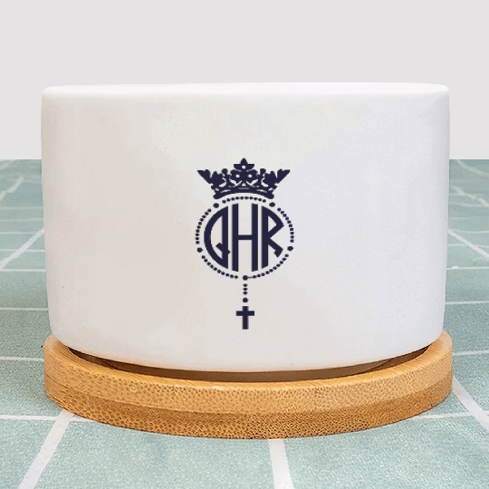 Queen of the Holy Rosary Church Logo Plant Pots