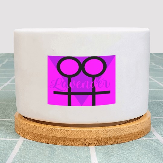 Women Symbol with Lavender Triangle Plant Pots