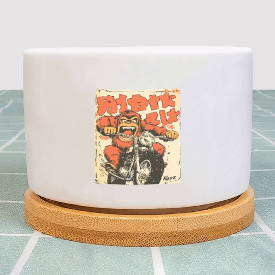 Monkey Mayhem – Vintage Ape on a Motorcycle Plant Pots