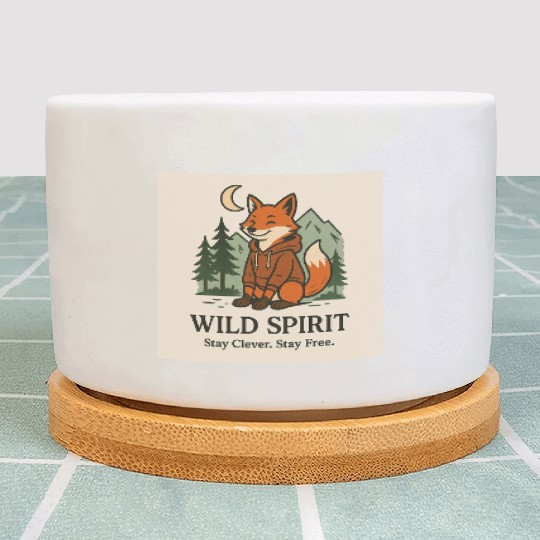 Wild Spirit Fox Design Plant Pots