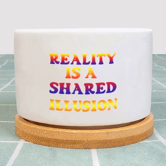 Vivid Psychedelic Illusion Text Plant Pots