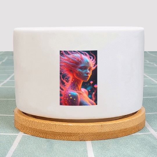 Digital Phoenix - Ethereal Woman with Etherea Ener Plant Pots