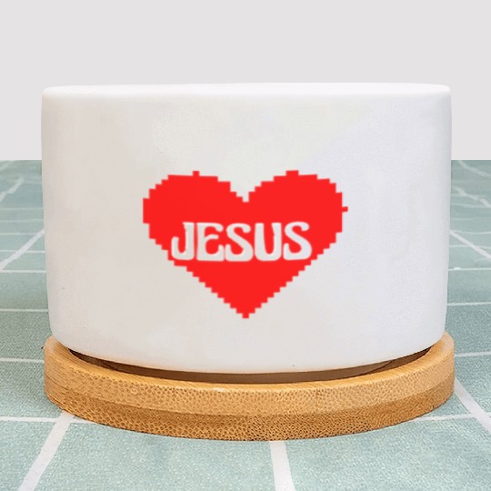 I LOVE JESUS PIXEL ART Plant Pots