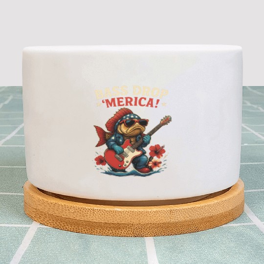 Bass Drop 'Merica! Fishing Plant Pots